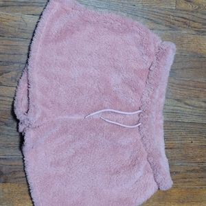 Pink fuzzy shorts